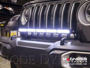Jeep Wrangler JL Bumper LED Kit White Combo - Single 30" Light Bar